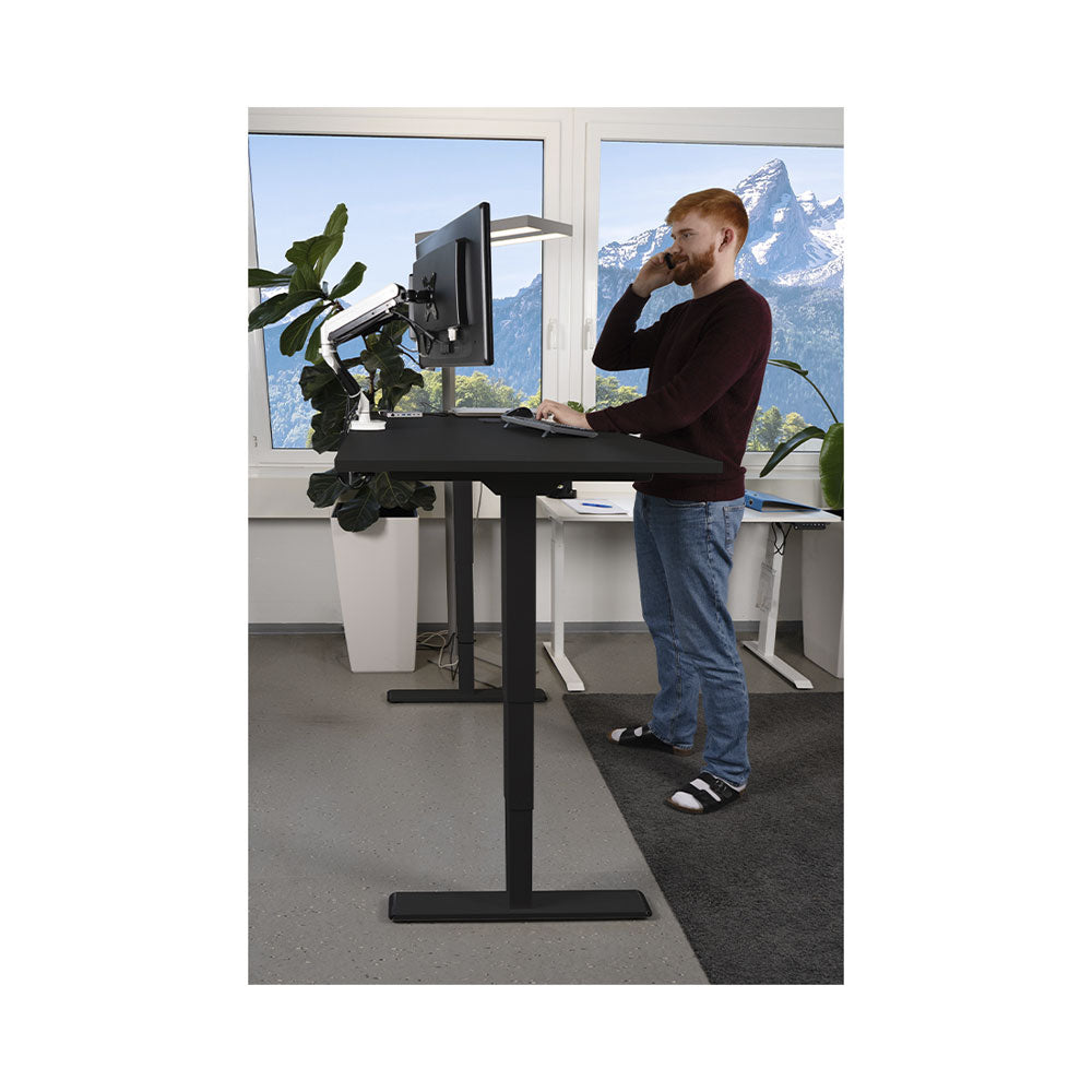 Contini höhenverstellbarer Bürotisch 1.8x0.8m schwarz / Gestell schwarz RAL 9005