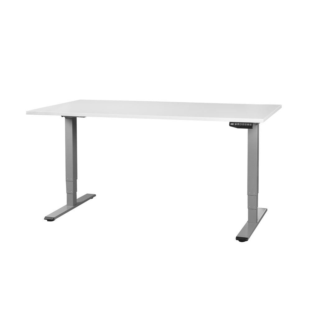 CONTINI höhenverstellbarer Bürotisch 180 x 80 cm grau / Gestell dunkelgrau