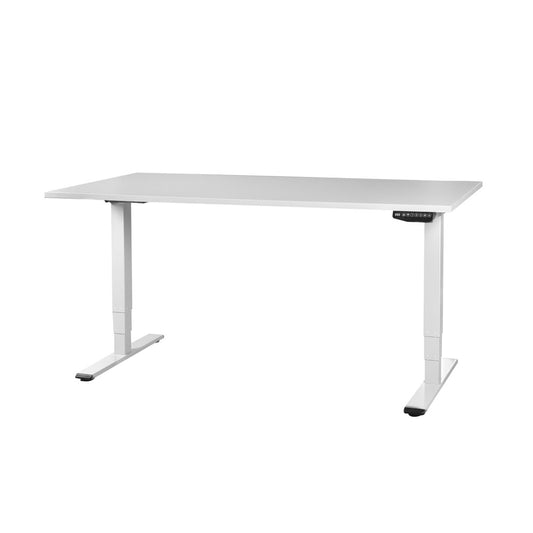 CONTINI höhenverstellbarer Bürotisch 200 x 90 cm grau / Gestell weiss