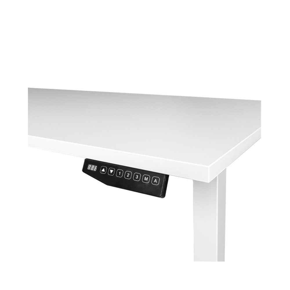 CONTINI höhenverstellbarer Bürotisch 200 x 90 cm grau / Gestell weiss