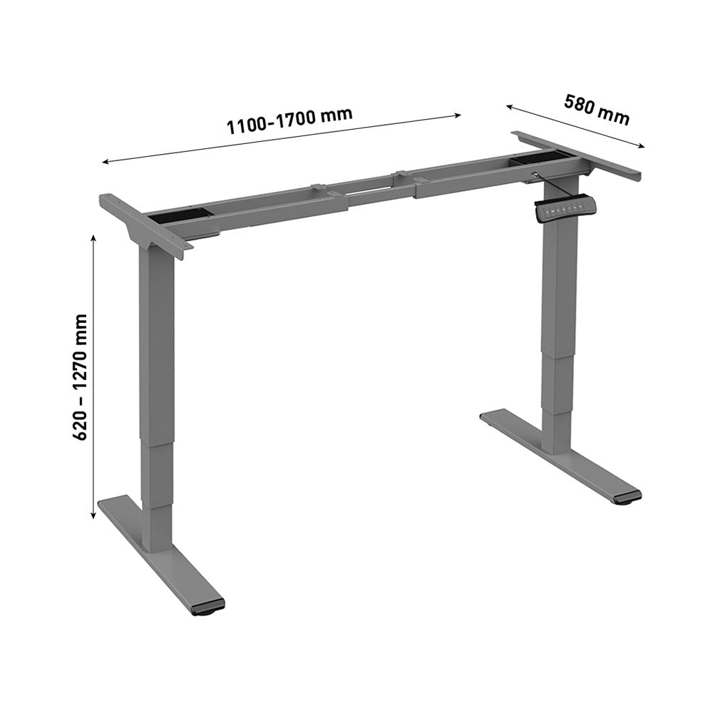 CONTINI elektr. Hubtischgestell 1100-1700mm dunkelgrau