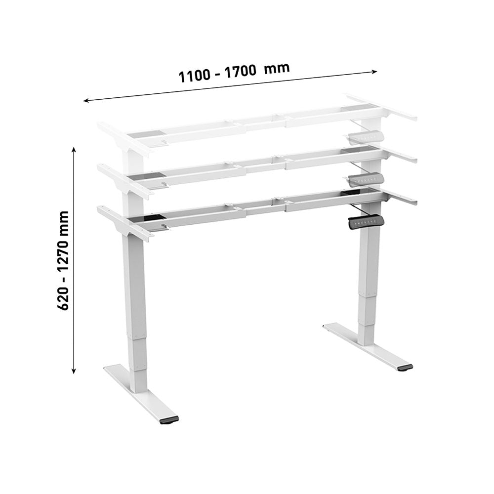 CONTINI elektrisches Hubtischgestell 1100 - 1700 mm weiss