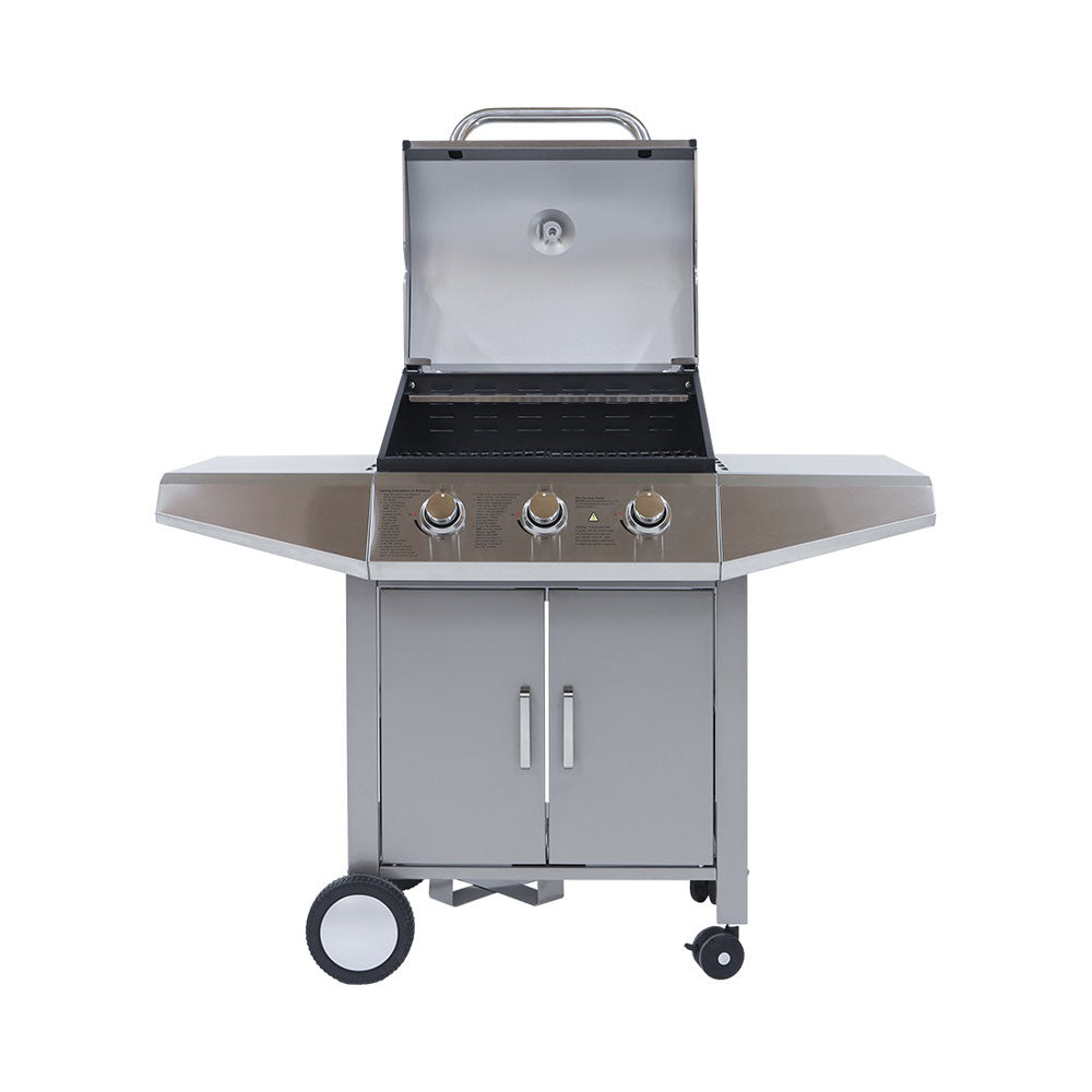 Mr.Grill 3 Brenner Chromstahl Gasgrill, inkl Gasschlauch und -Regler