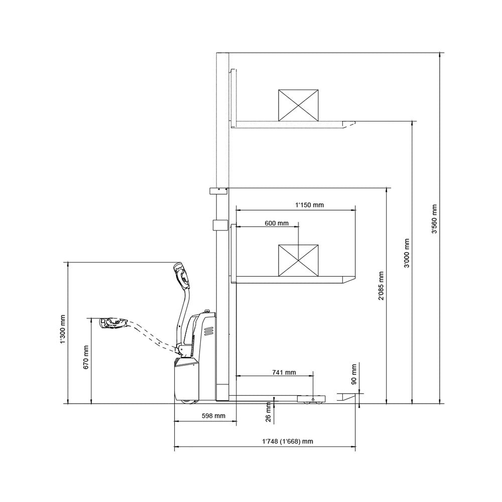 Ekström Elektrischer Hubstapler 1.5 Tonnen, 3 Meter