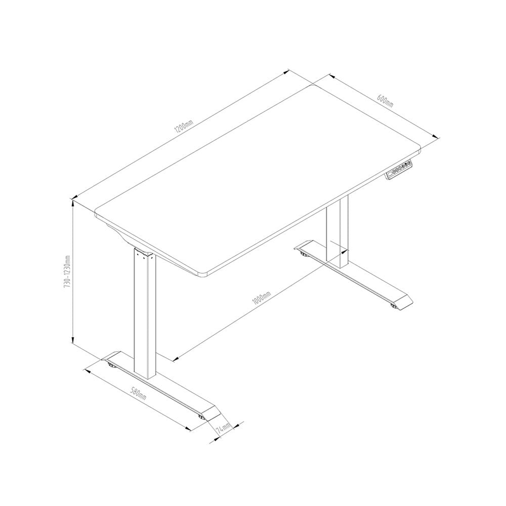 Contini höhenverstellbarer Bürotisch 120 x 60 cm weiss