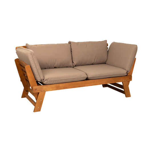 CONTINI 2er Sofa mit Kissen Taupe