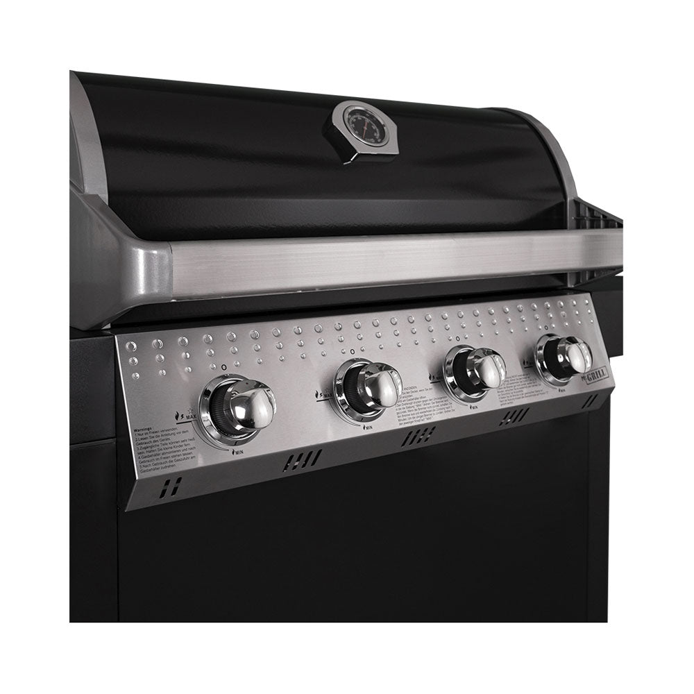 Mr.Grill Gasgrill mit 4 Brennern, inkl. Gasschlauch und -Regler