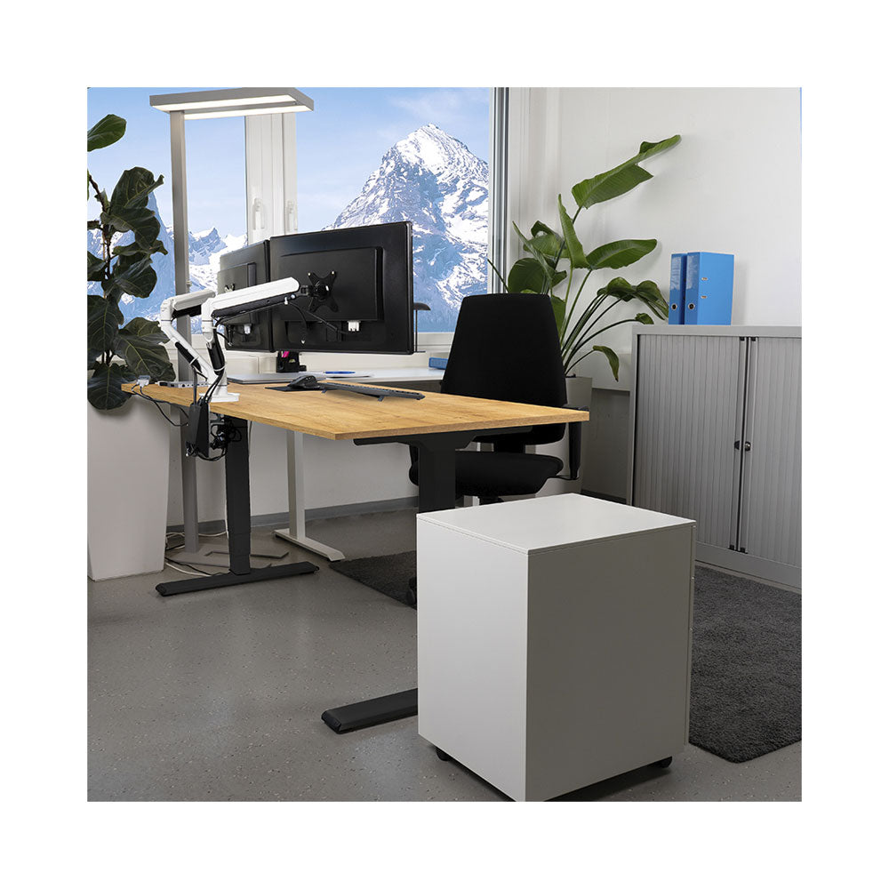 Contini höhenverstellbarer Bürotisch 160 x 80 cm Eichendekor / Gestell schwarz