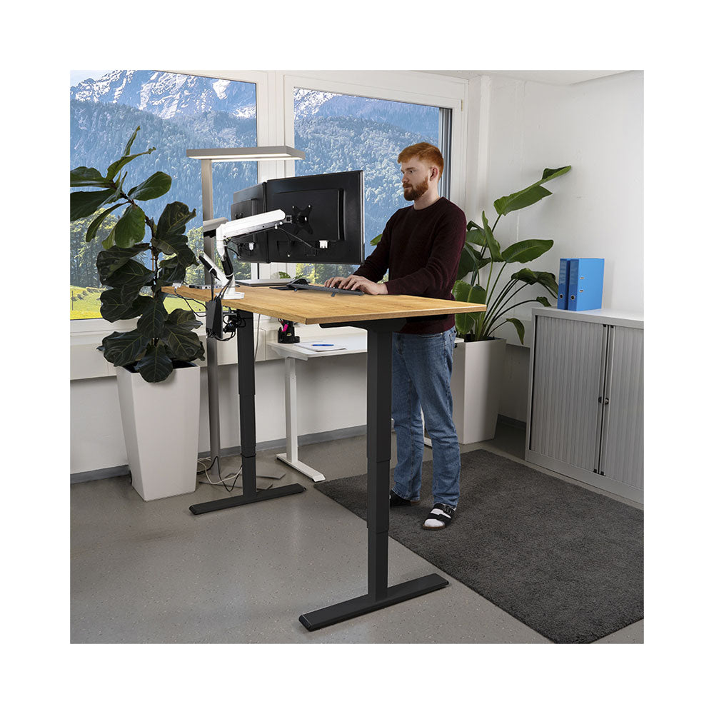 Contini höhenverstellbarer Bürotisch 160 x 80 cm Eichendekor / Gestell schwarz