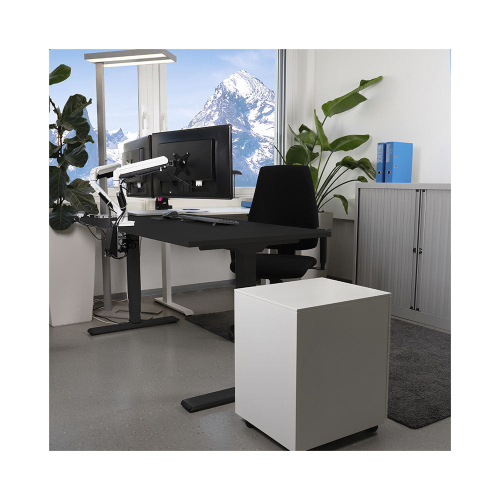 Contini höhenverstellbarer Bürotisch 160 x 80cm schwarz / Gestell schwarz